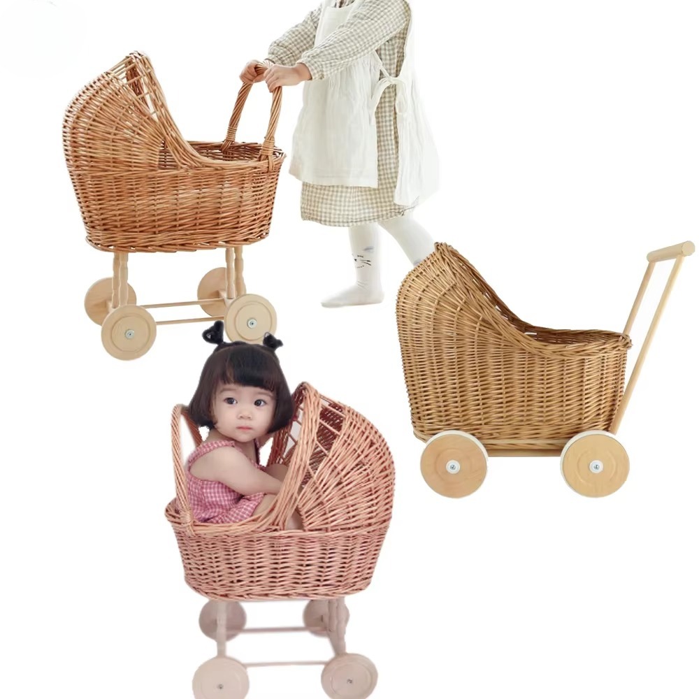 Baby Nursery Dolls - Handmade Toy Stroller for Doll Storage