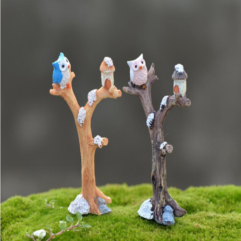 Baby Nursery Dolls - Mini Tree Branches Resin Miniatures Owl