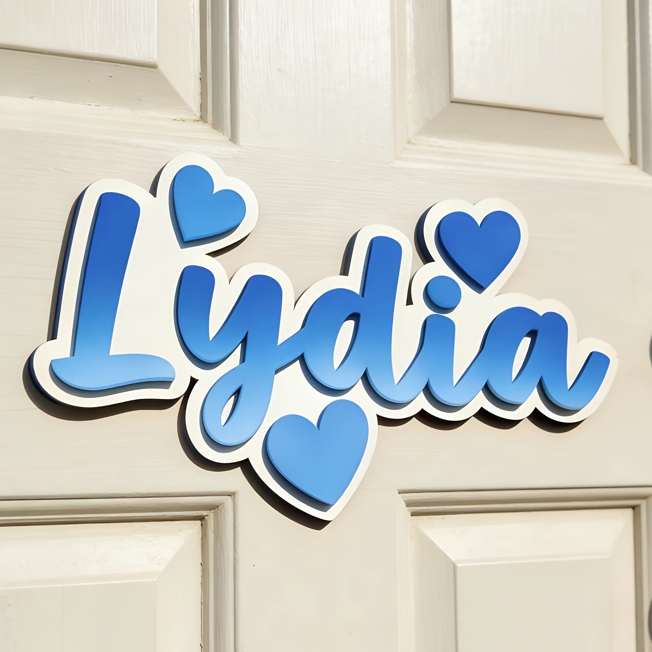 Baby Nursery Toy - Personalized Gradient Heart Name Sign, Customizable