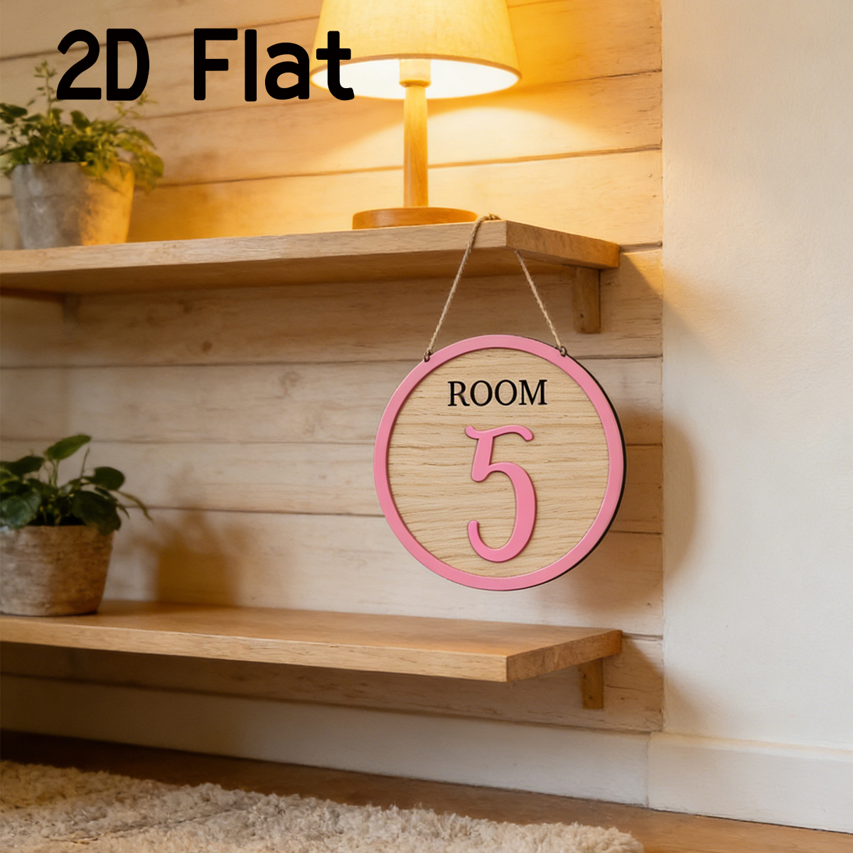 Baby Nursery Toy - 1Pc Cutom Pink Room Number Wooden