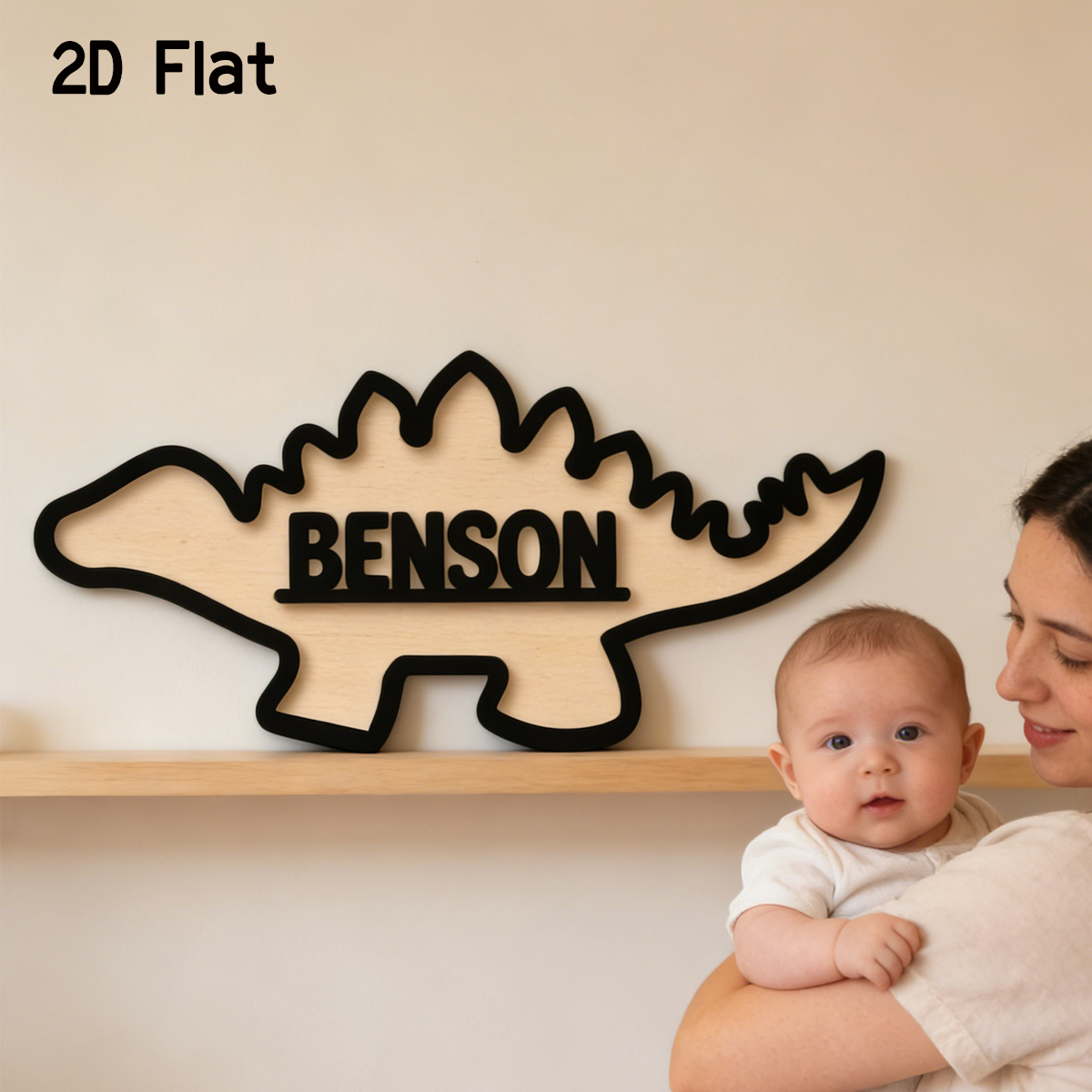 Baby Nursery Toy - 1Pc Cutom Dinosaur Wooden Acrylic Name