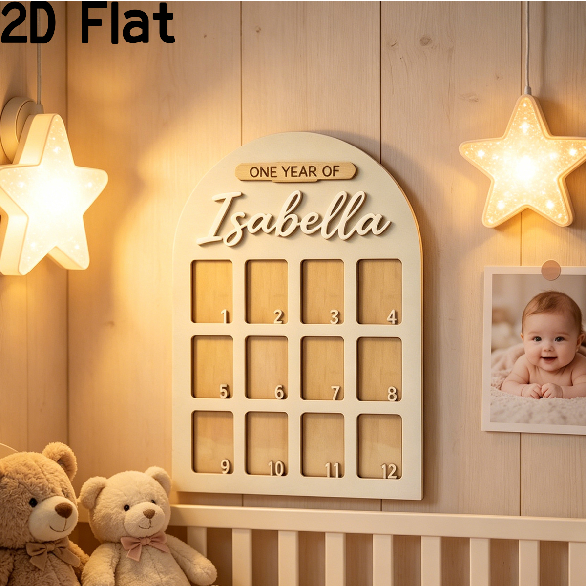 Baby Nursery Toy - 1Pc Custom Photo Record Board Wooden