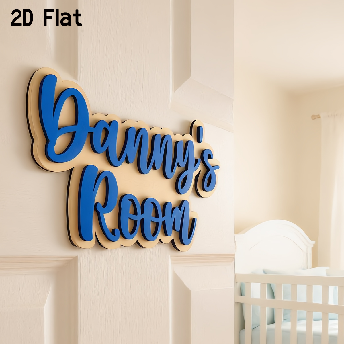 Baby Nursery Toy - 1Pc Cutom Blue Wooden Acrylic Door