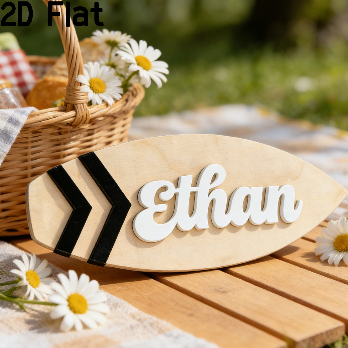 Baby Nursery Toy - 1Pc Custom Surfboard Wooden Acrylic Name