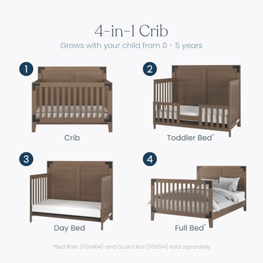 Lucas Design 4-in-1 Convertibl - Baby Nursery Furniture Sets 评论和价格