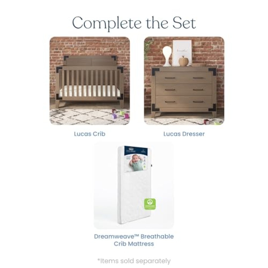 Lucas Design 4-in-1 Convertibl - Baby Nursery Furniture Sets 评论和价格