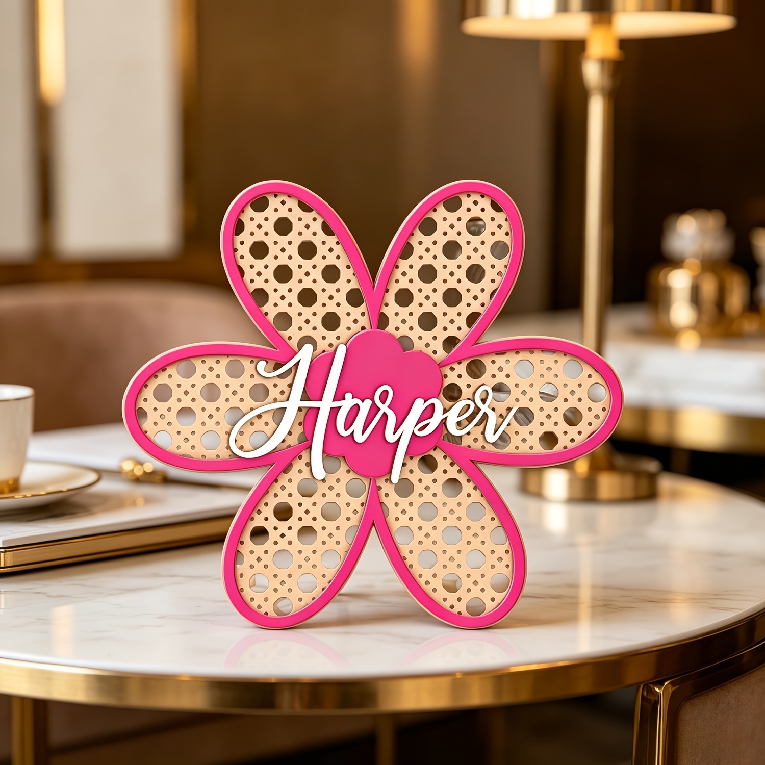 Personalized Boho Rattan Flowe - Baby Nursery Toy 评论和价格