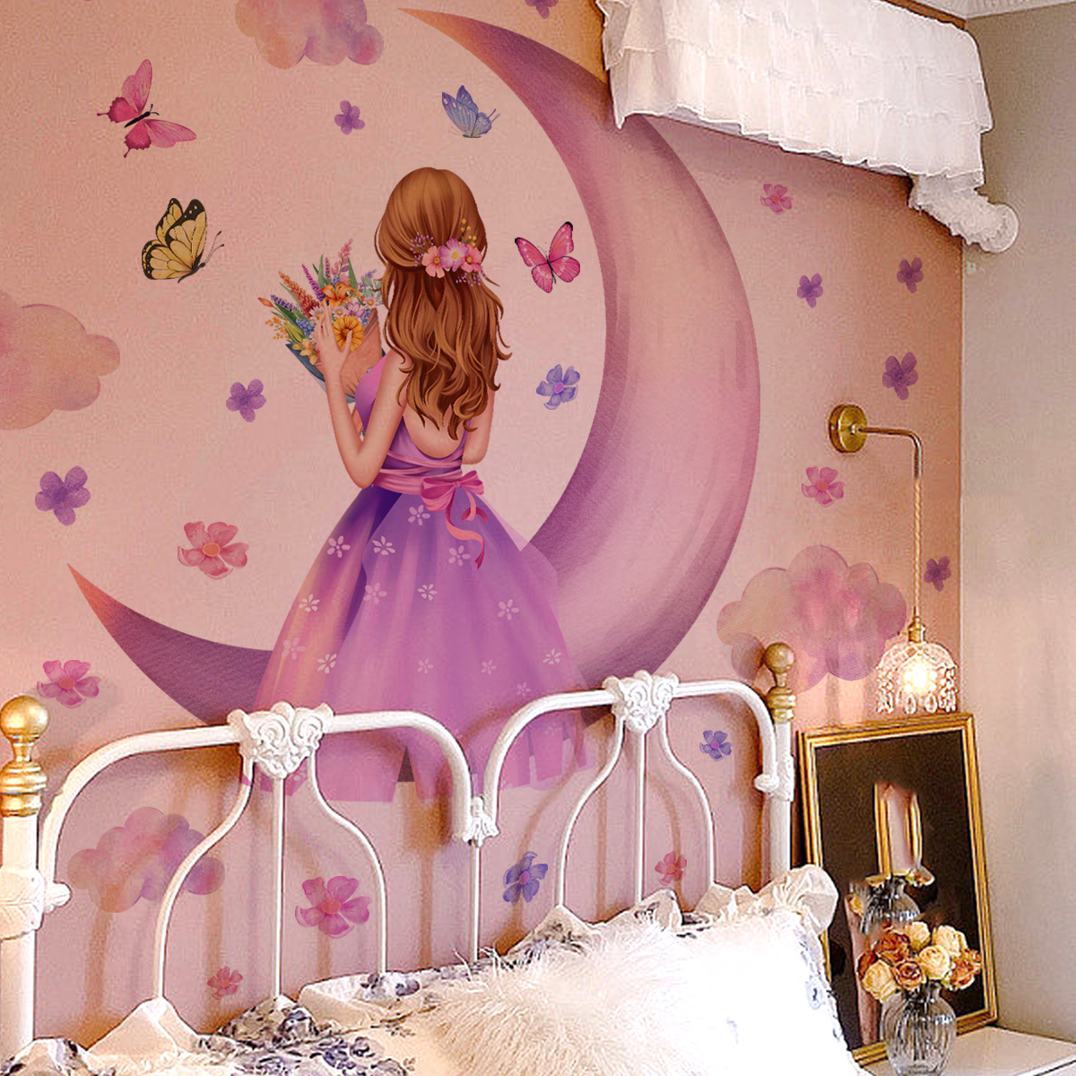 Large Girl Vinyl Tile Child Wa - Baby Nursery Ideas Girl 评论和价格