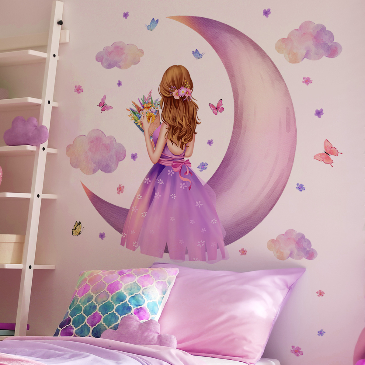 Large Girl Vinyl Tile Child Wa - Baby Nursery Ideas Girl 评论和价格