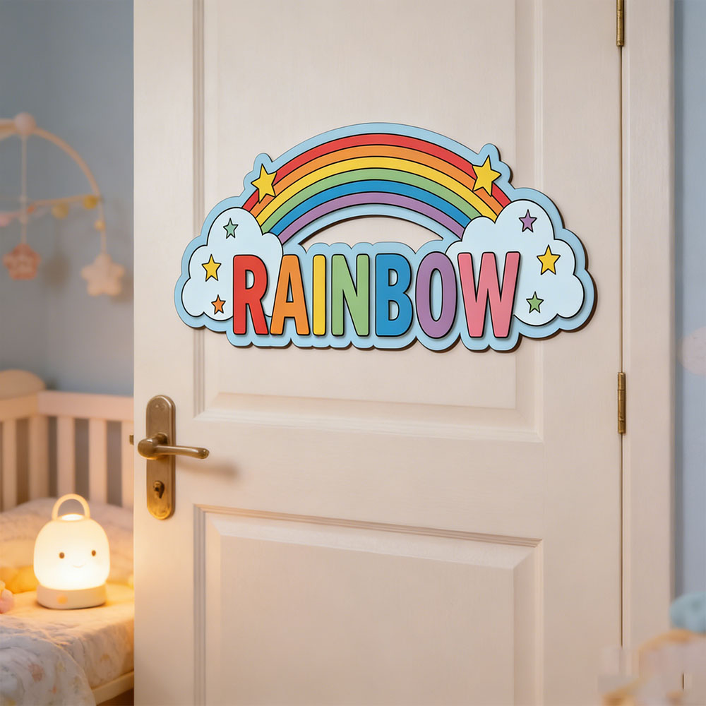 Custom Rainbow Cloud Star Name - Baby Nursery Toy 评论和价格