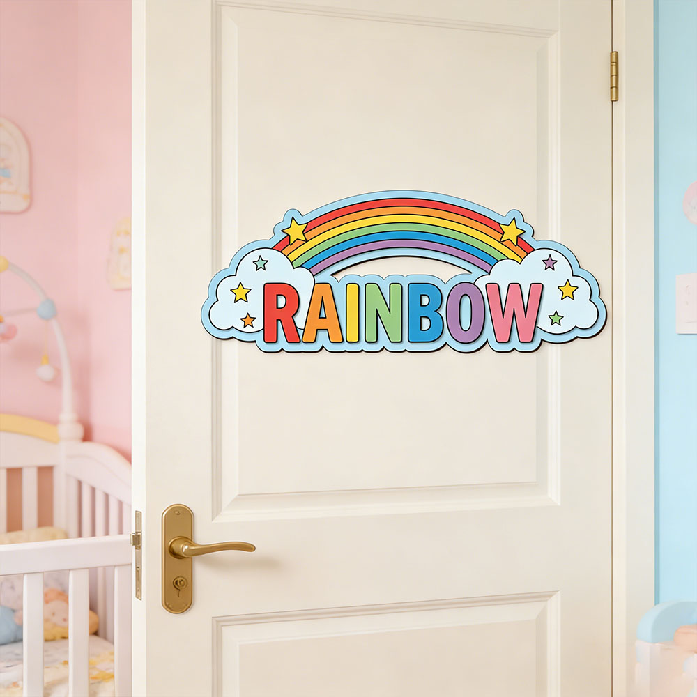 Custom Rainbow Cloud Star Name - Baby Nursery Toy 评论和价格