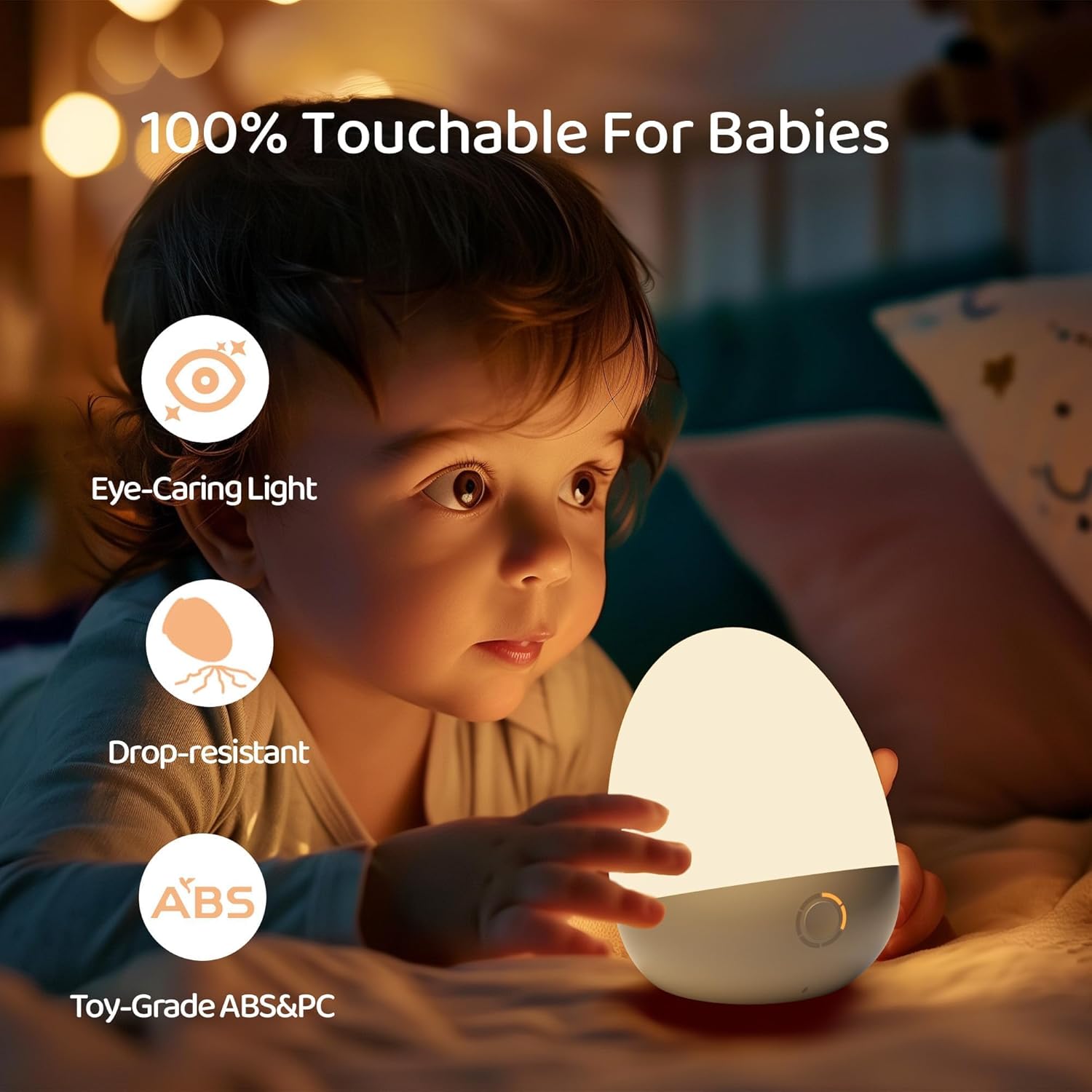 Touch Egg Night Light for Baby - Baby Nursery Egg Light 评论和价格