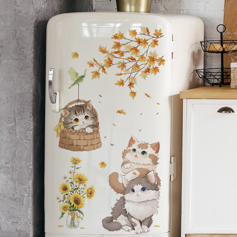 Cute Cat Vinyl Child Wall Stic - Baby Nursery Ideas Girl 评论和价格