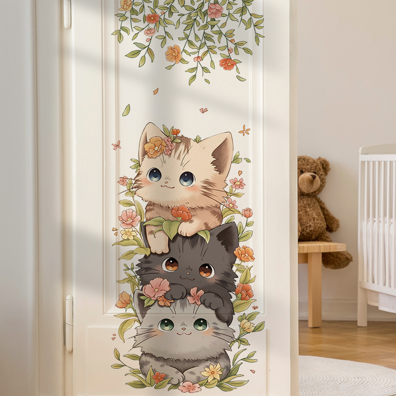 Cute Cat Vinyl Child Wall Stic - Baby Nursery Ideas Girl 评论和价格
