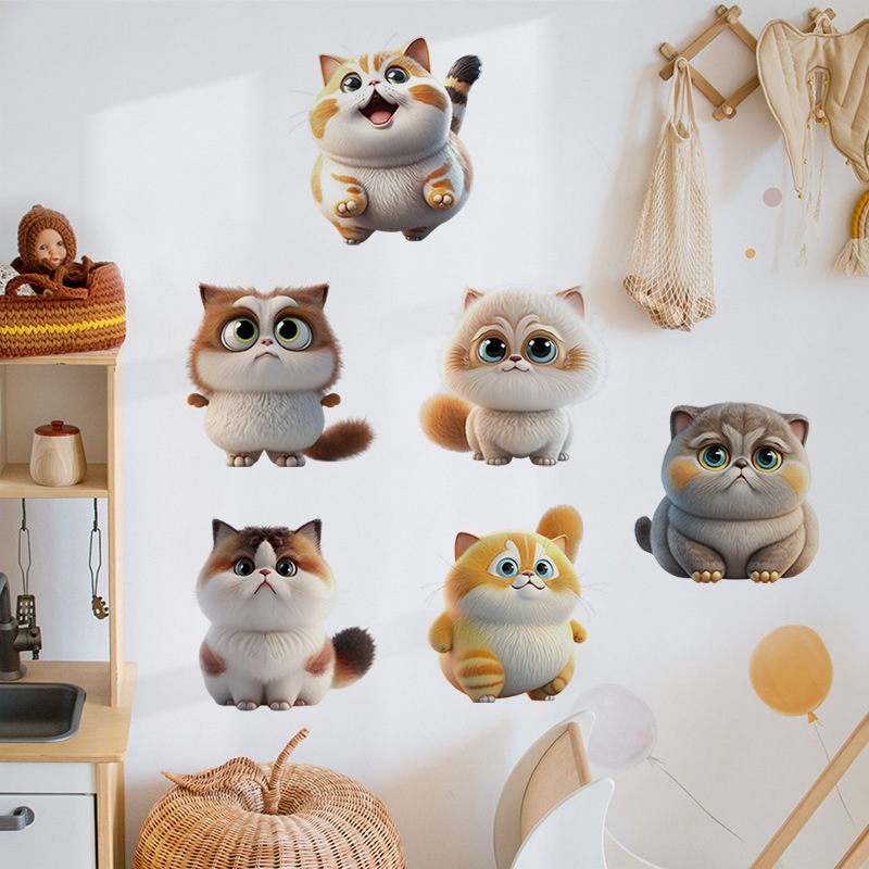 Cute Cat Vinyl Child Wall Stic - Baby Nursery Ideas Girl 评论和价格
