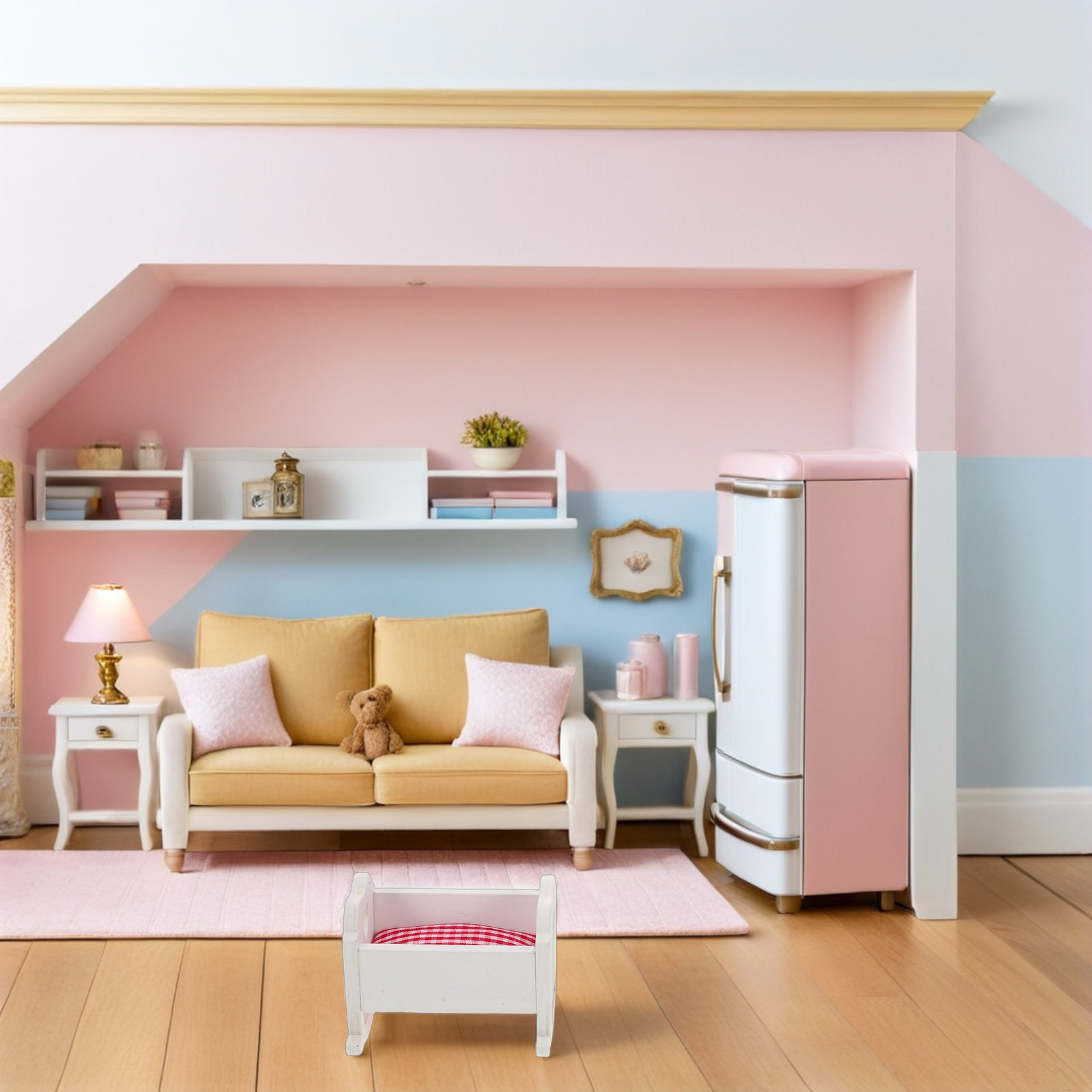3Pcs Mini Crib Baby Bedroom Do - Baby Nursery Furniture Sets 评论和价格