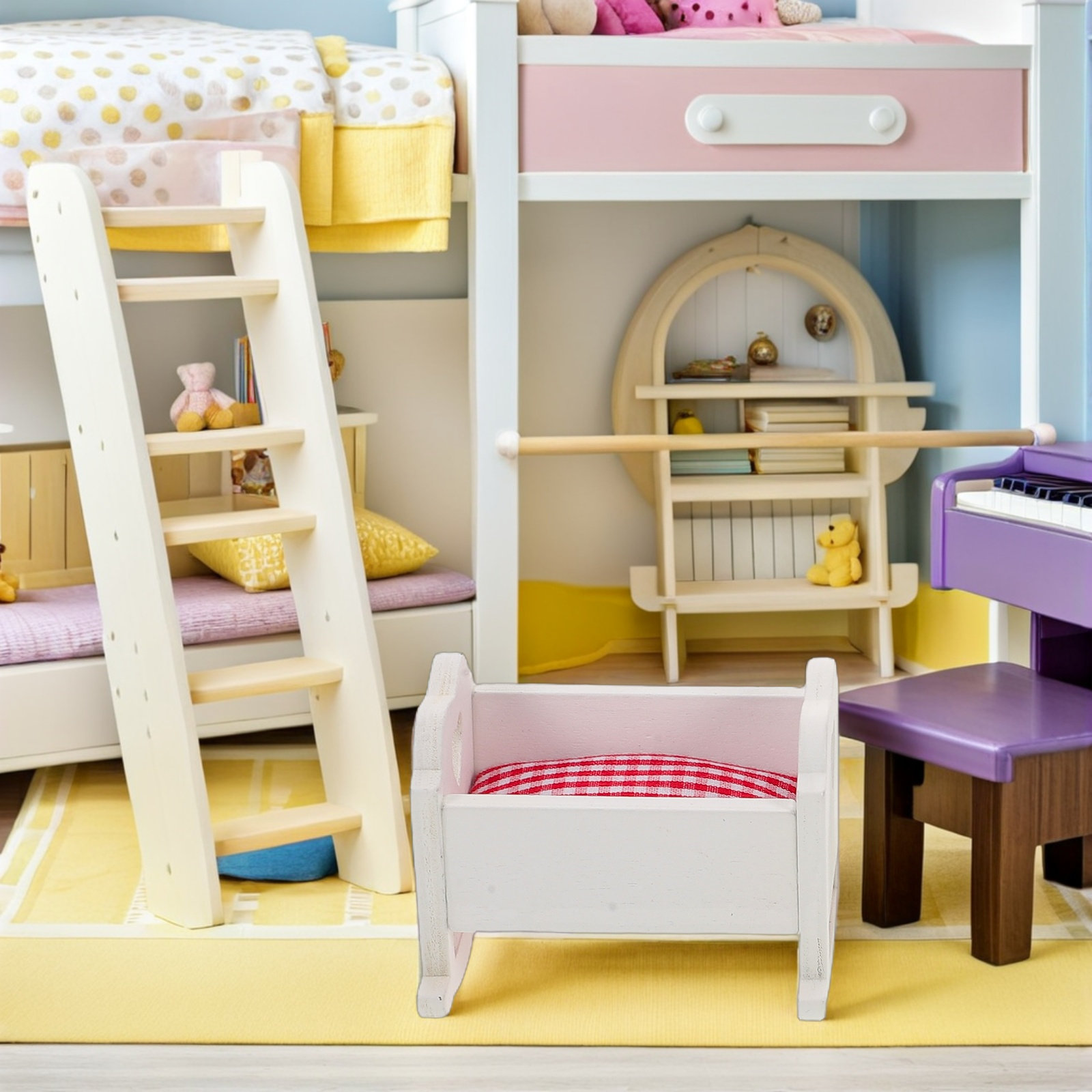 3Pcs Mini Crib Baby Bedroom Do - Baby Nursery Furniture Sets 评论和价格