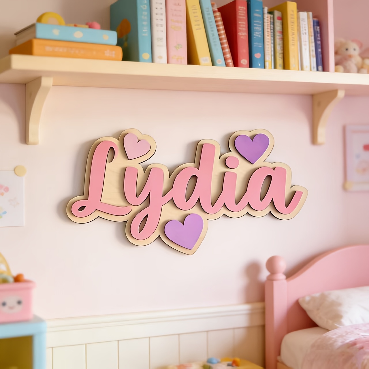 Personalized Gradient Heart Na - Baby Nursery Toy 评论和价格