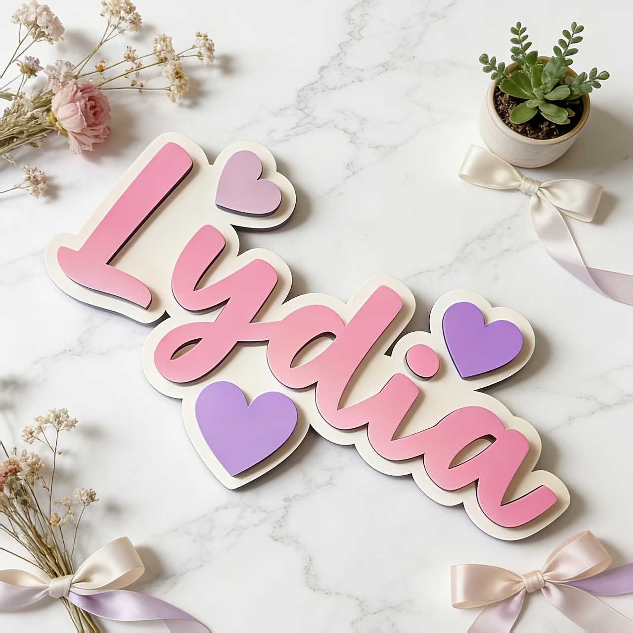 Personalized Gradient Heart Na - Baby Nursery Toy 评论和价格