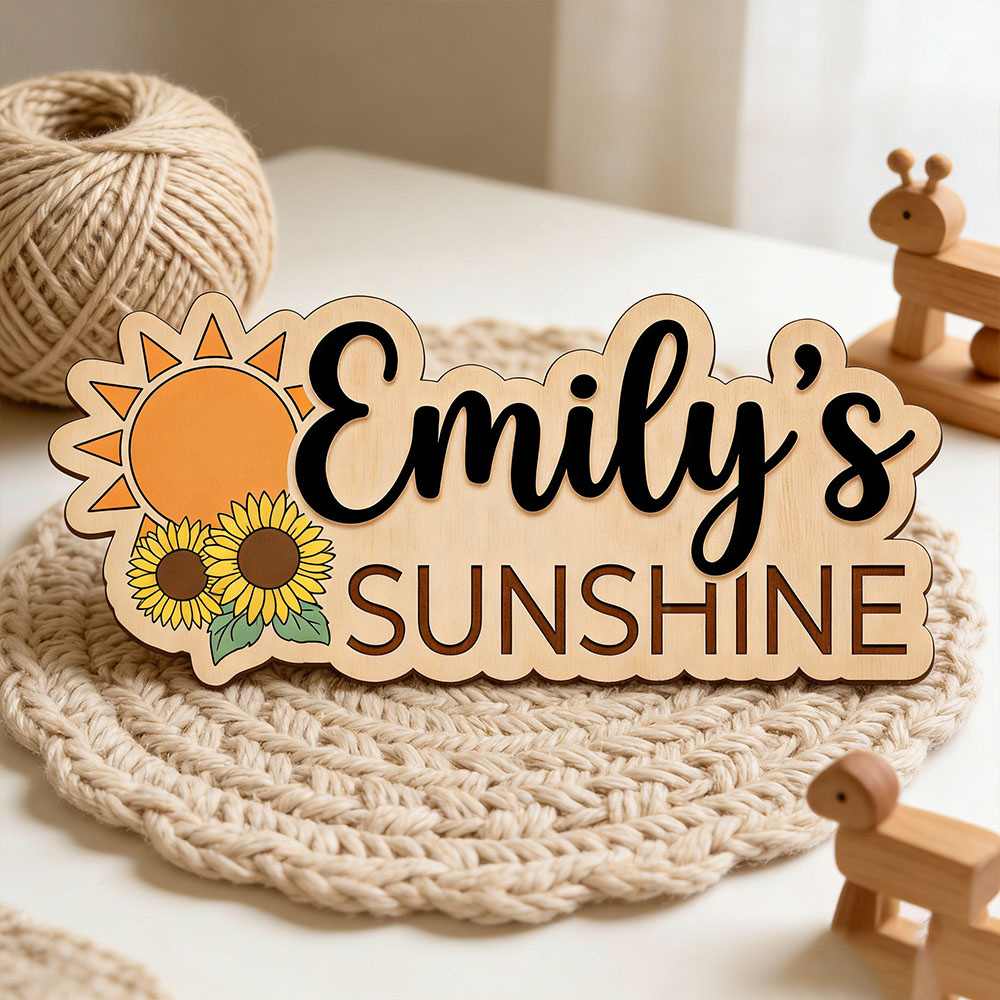 Sunflower Sunshine Themed Cust - Baby Nursery Name Wall Art 评论和价格