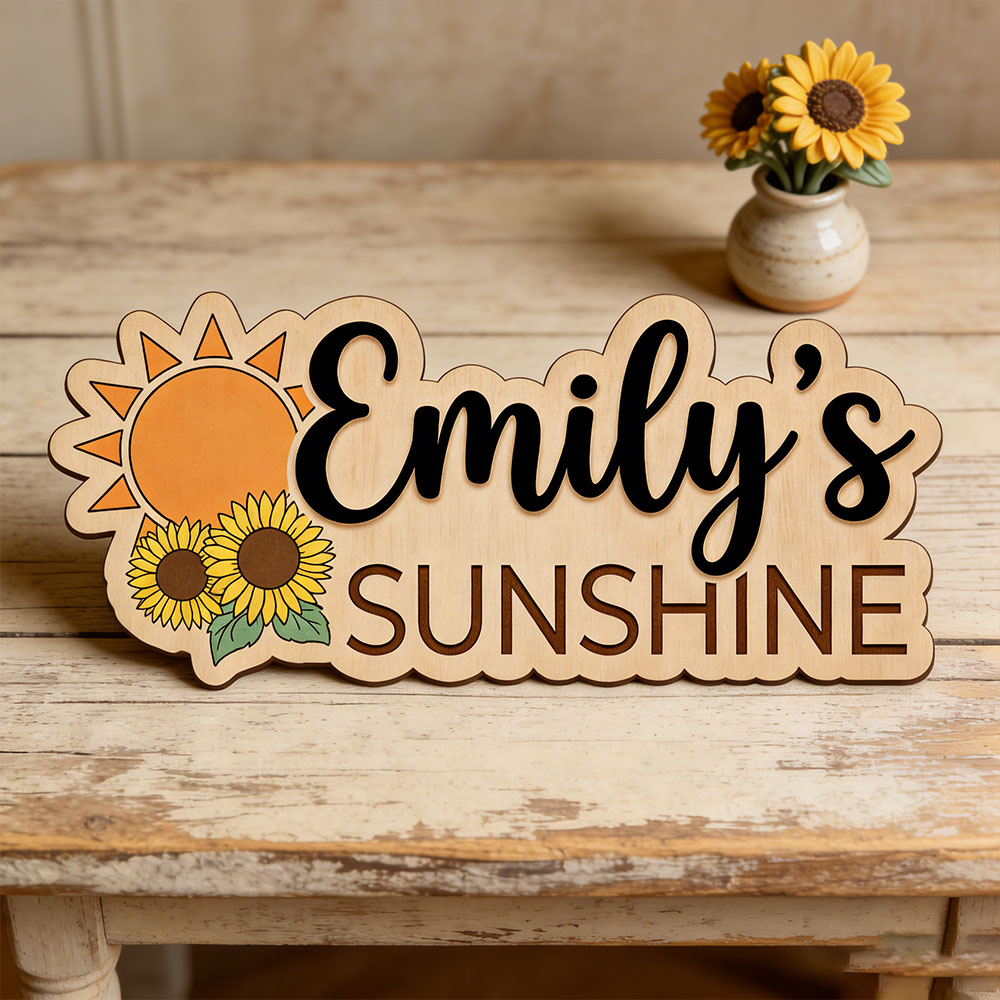 Sunflower Sunshine Themed Cust - Baby Nursery Name Wall Art 评论和价格