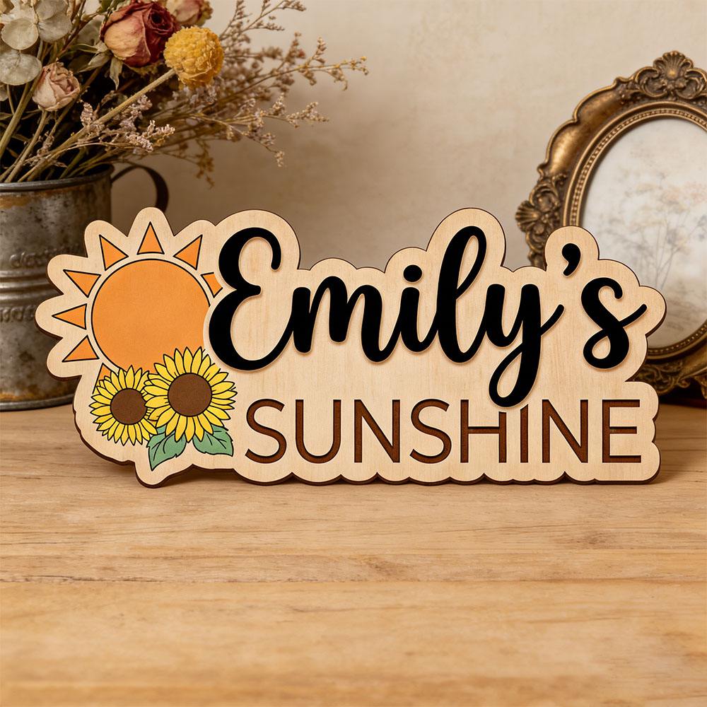 Sunflower Sunshine Themed Cust - Baby Nursery Name Wall Art 评论和价格