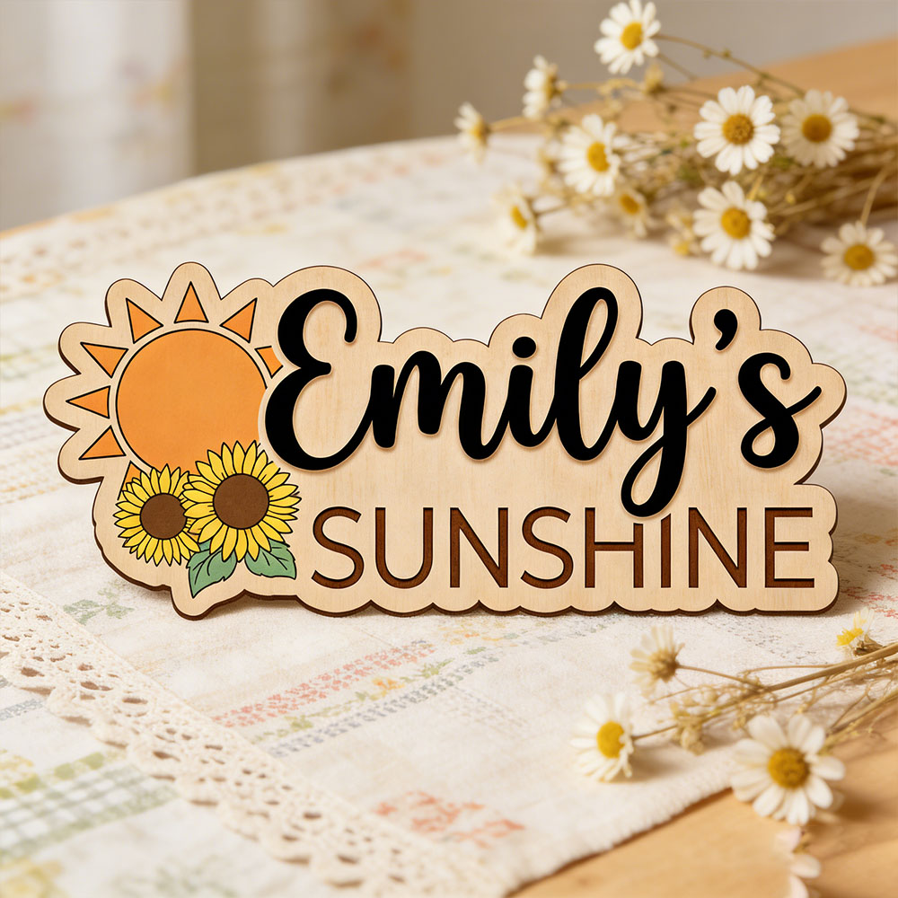 Sunflower Sunshine Themed Cust - Baby Nursery Name Wall Art 评论和价格