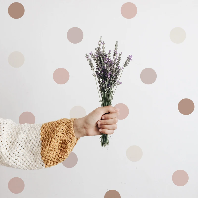 Boho Polka Dots Wall Stickers  - Baby Nursery Peel And Stick Wallpaper 评论和价格