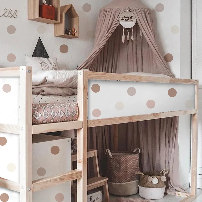 Boho Polka Dots Wall Stickers  - Baby Nursery Peel And Stick Wallpaper 评论和价格