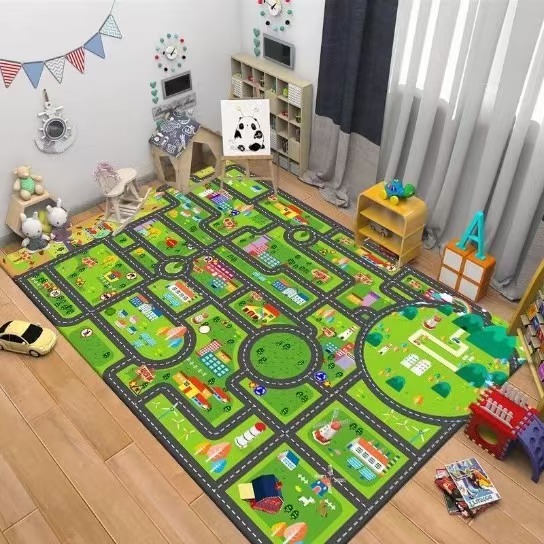 Kids Road Traffic Carpet Carto - Baby Nursery Mat 评论和价格