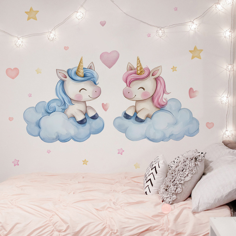 Unicorn Decorative Vinyl Child - Baby Nursery Ideas Girl 评论和价格
