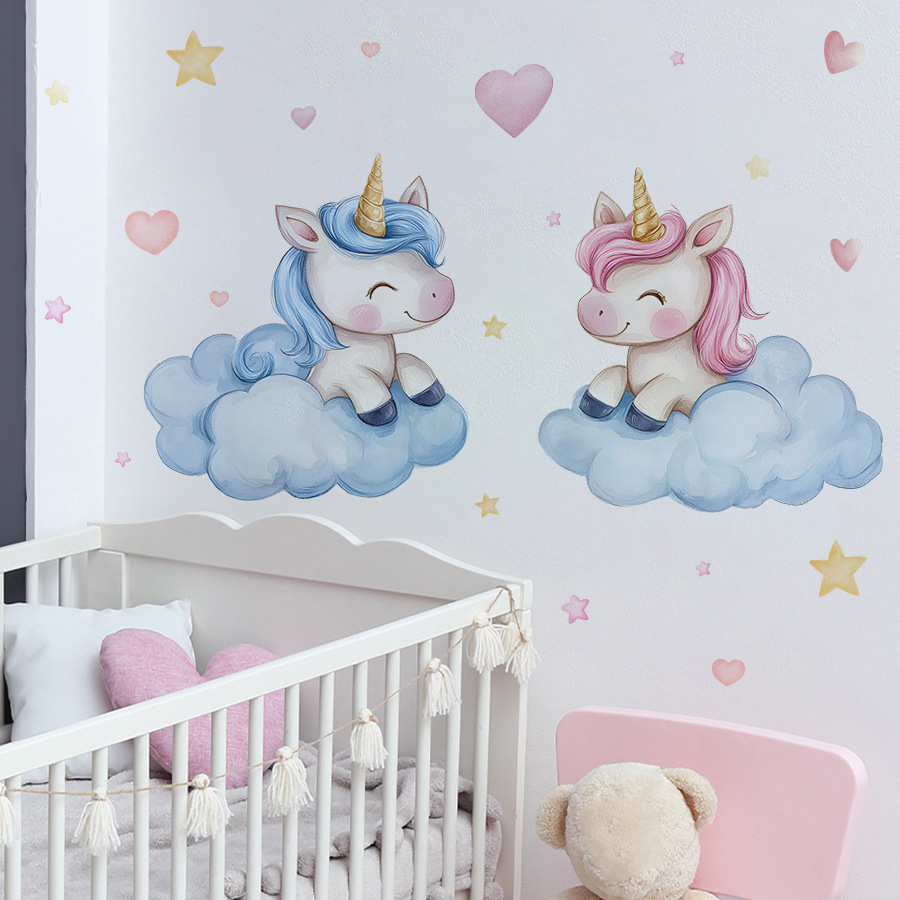 Unicorn Decorative Vinyl Child - Baby Nursery Ideas Girl 评论和价格