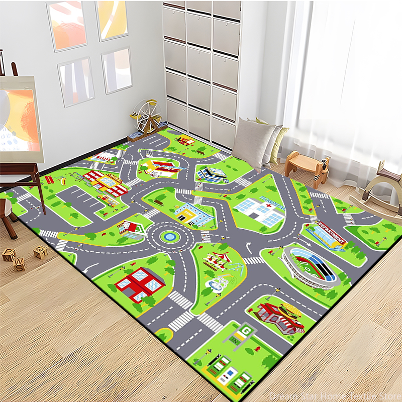 Kids Road Traffic Carpet Carto - Baby Nursery Mat 评论和价格