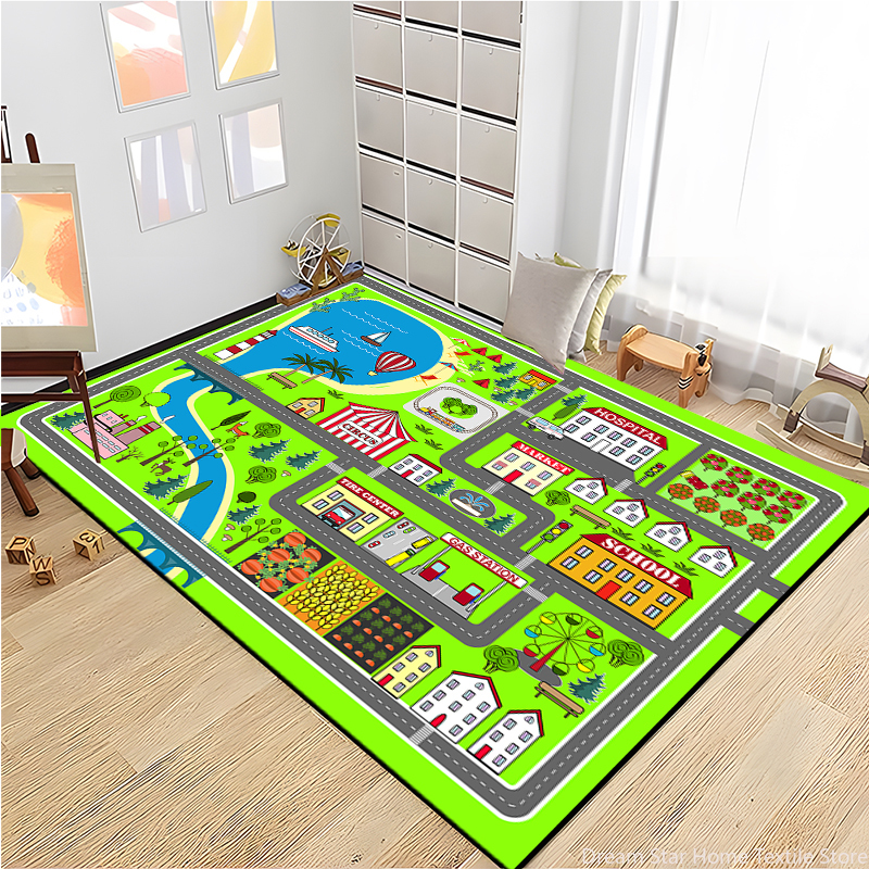 Kids Road Traffic Carpet Carto - Baby Nursery Mat 评论和价格