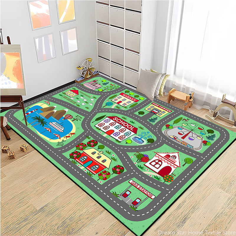 Kids Road Traffic Carpet Carto - Baby Nursery Mat 评论和价格