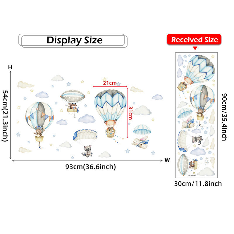 Cartoon Cute Animals Hot Air B - Baby Nursery Products 评论和价格