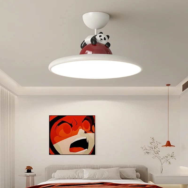 Cartoon Cream Style Panda LED  - Baby Nursery Chandelier 评论和价格