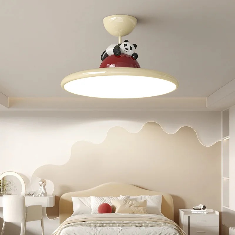 Cartoon Cream Style Panda LED  - Baby Nursery Chandelier 评论和价格