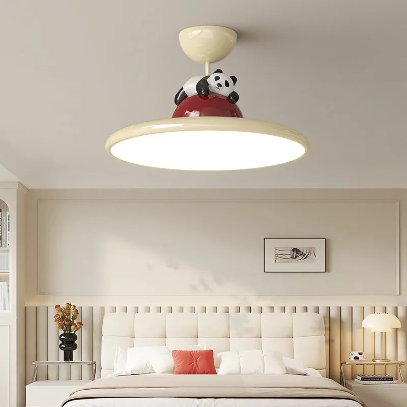 Cartoon Cream Style Panda LED  - Baby Nursery Chandelier 评论和价格