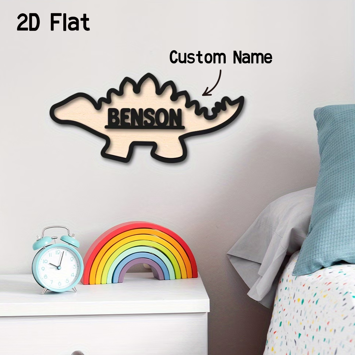 1Pc Cutom Dinosaur Wooden Acry - Baby Nursery Toy 评论和价格