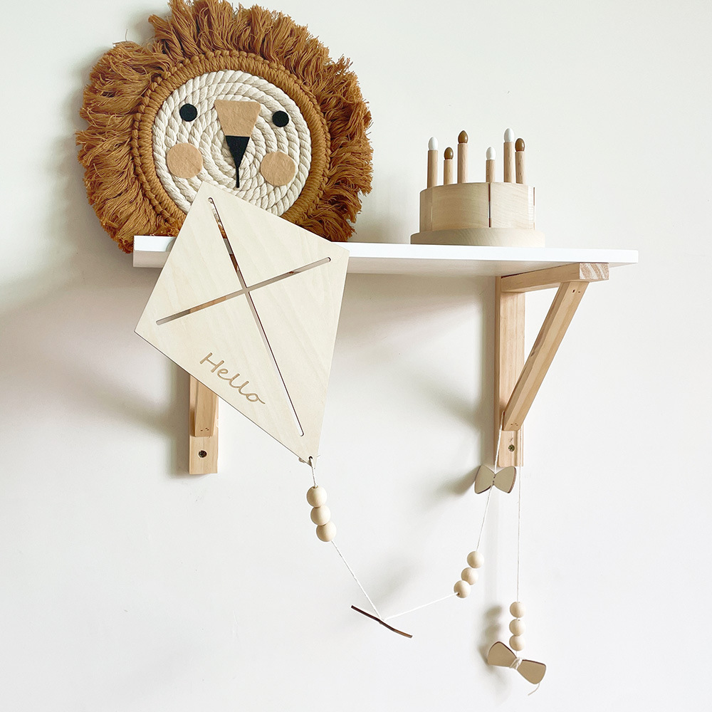 INS Nordic Wooden Kite Wall Or - Baby Nursery Products 评论和价格