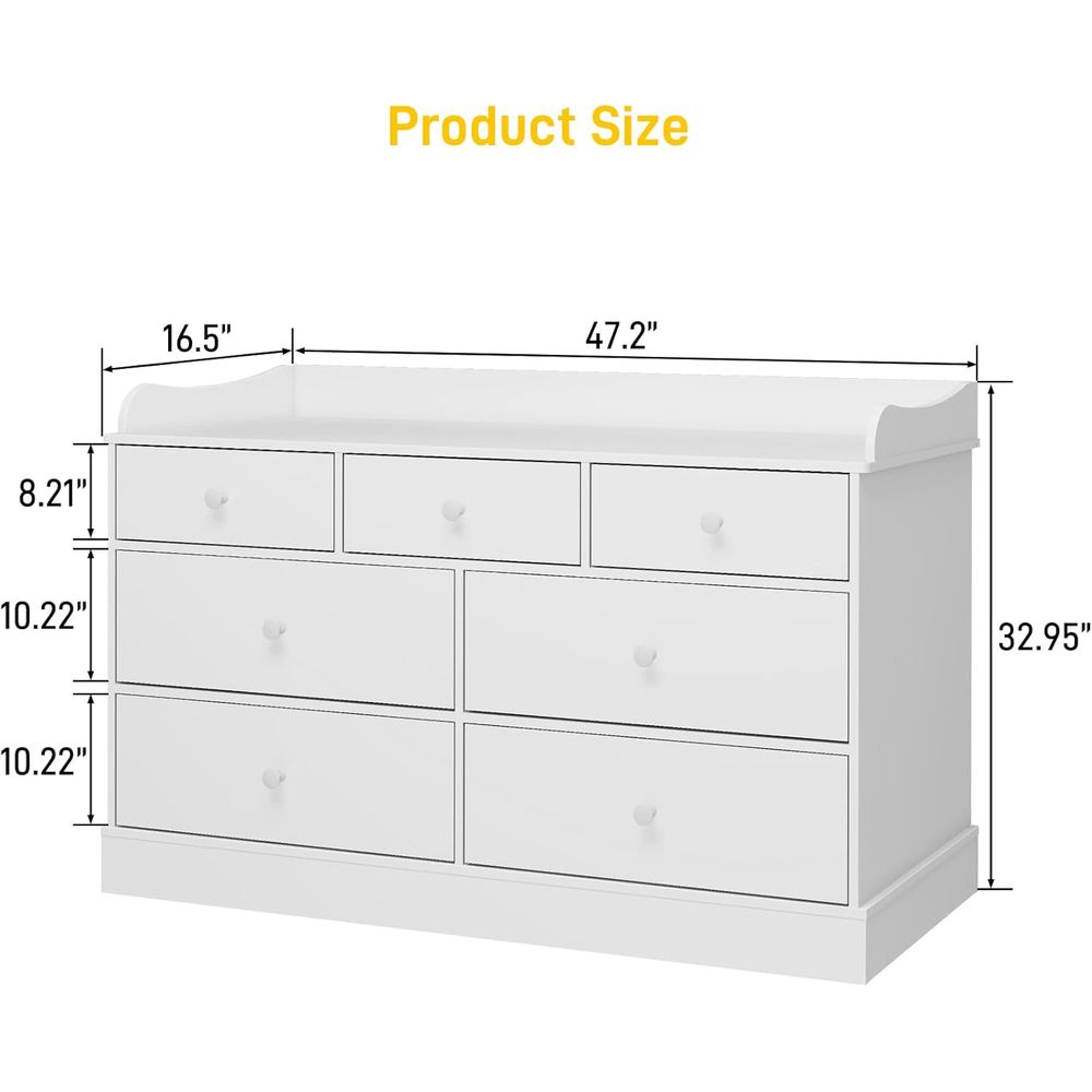 7-Drawer Kids Dresser with Cha - Baby Nursery Furniture Sets 评论和价格