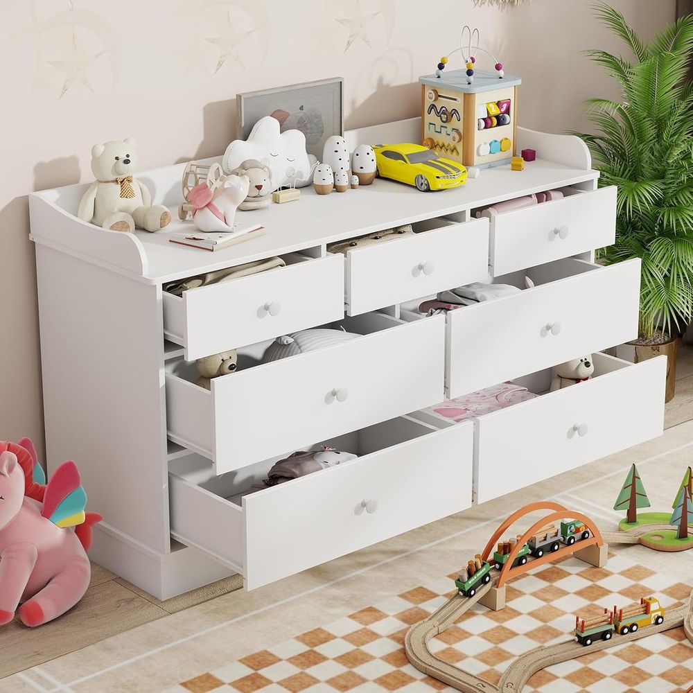 7-Drawer Kids Dresser with Cha - Baby Nursery Furniture Sets 评论和价格