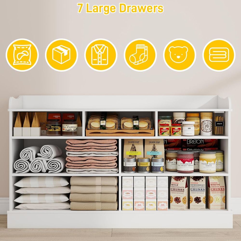 7-Drawer Kids Dresser with Cha - Baby Nursery Furniture Sets 评论和价格
