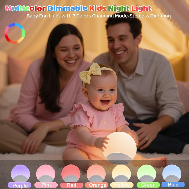 Baby Night Light with Stepless - Baby Nursery Egg Light 评论和价格