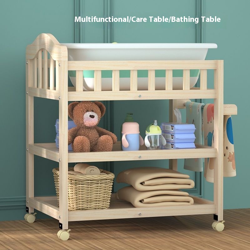 Solid Wood Baby Crib with Chan - Baby Nursery Furniture Sets 评论和价格