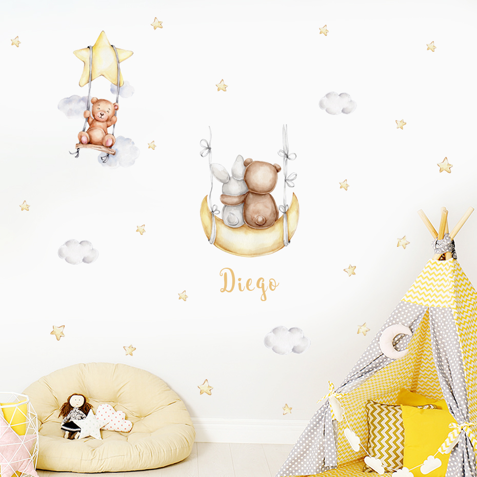 Custom Baby Name Bear Balloons - Baby Nursery Products 评论和价格