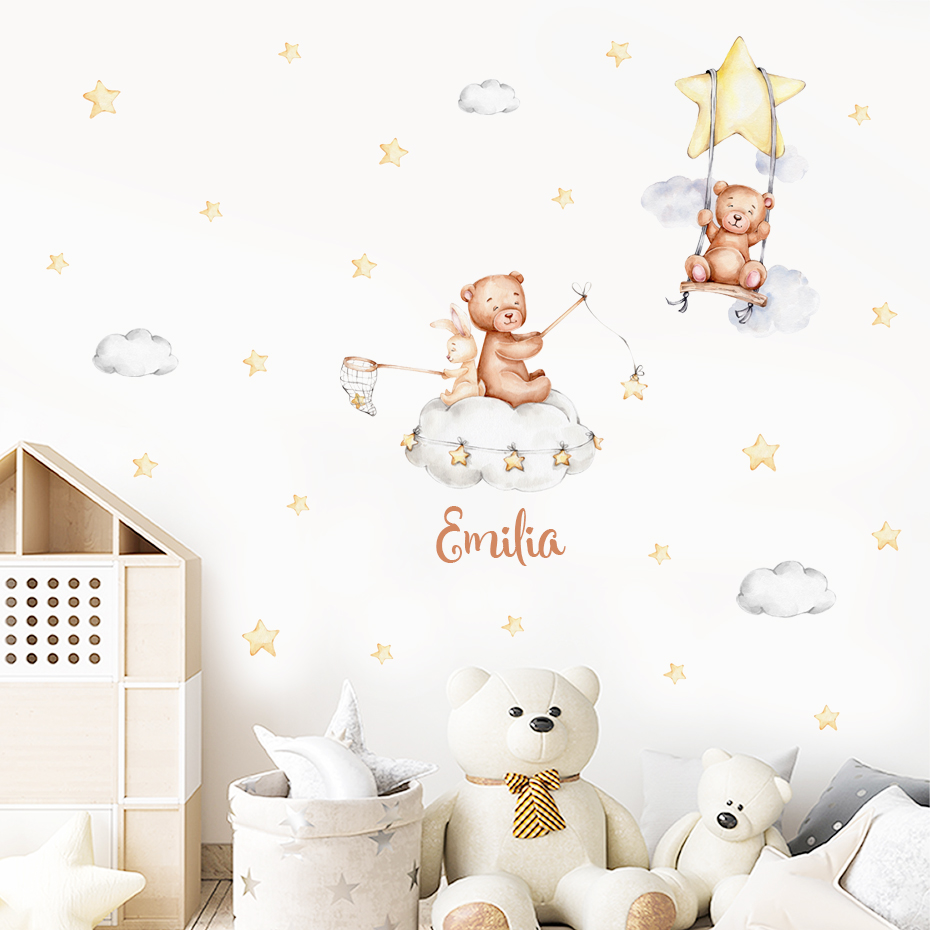 Custom Baby Name Bear Balloons - Baby Nursery Products 评论和价格