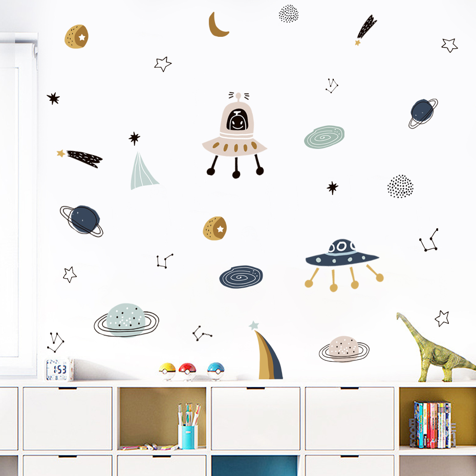 Cartoon Ufo Aliens Planet Patt - Baby Nursery Products 评论和价格