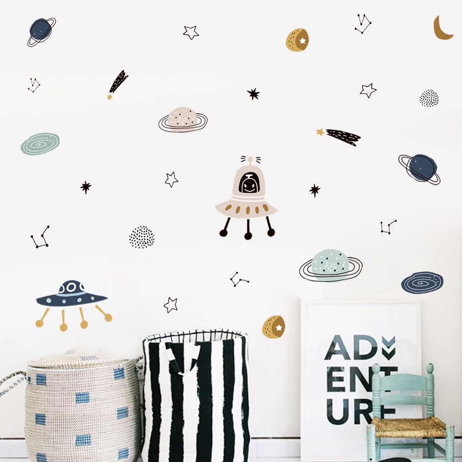 Cartoon Ufo Aliens Planet Patt - Baby Nursery Products 评论和价格